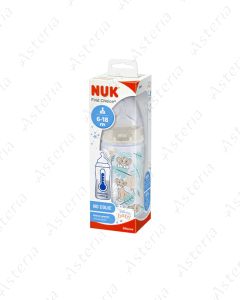 Nuk First Choice կերակրաշիշ սիլիկոն 6-18M+ մոխրագույն 300մլ