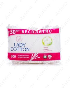 Lady cotton ականջի փայտիկ N300+30